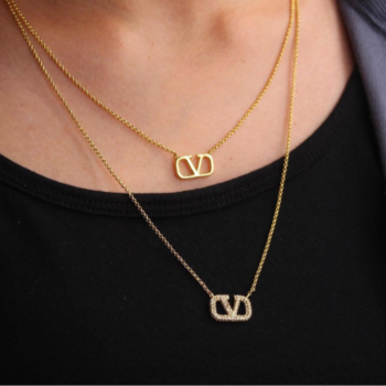 قلادة فالنتينو كرستال دبل لاين